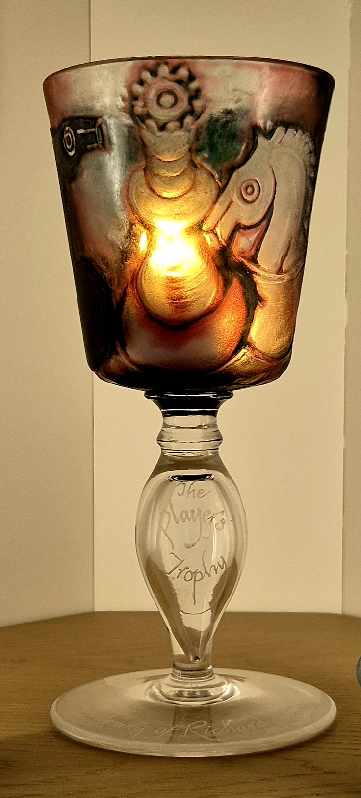 The Player Trophy - a glass goblet